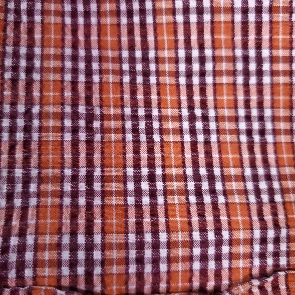 Old Navy Shirt Sleeve Orange Gingham Shirt - Picture 6 of 15